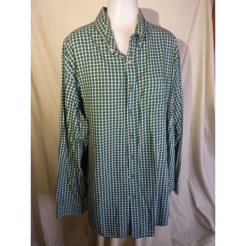 Croft & Barrow Checked Shirt-Long Sleeve-Pocket-sz XL